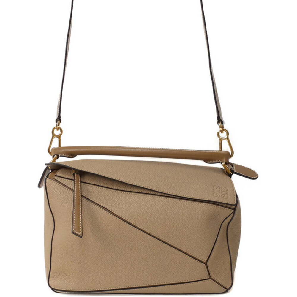 Loewe Puzzle Leather 2way Shoulder Bag Tan